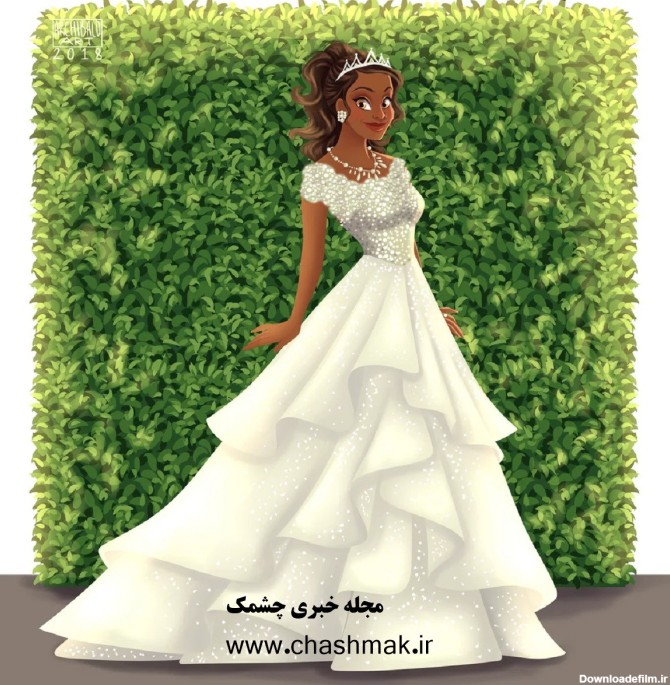 پرنسس های دیزنی در لباس های زیبای عروس