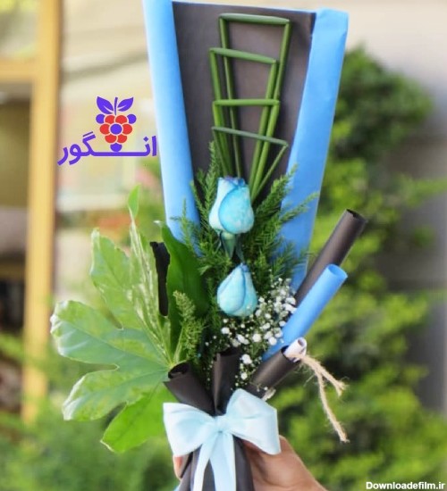دسته گل رز آبی با قمیت مناسب - عکس + قیمت گل رز آبی - سفارش آنلاین گل