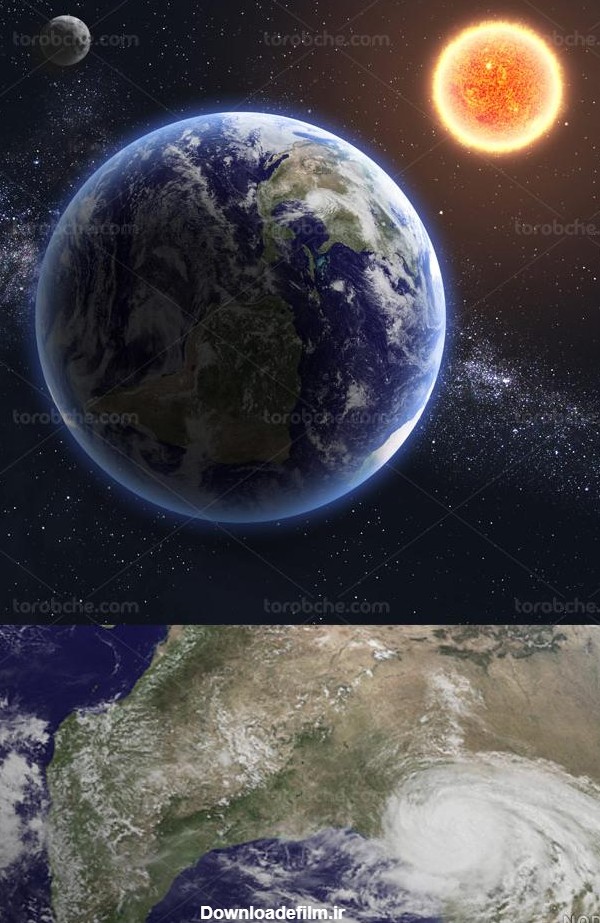 عکس کره زمین در کنار خورشید