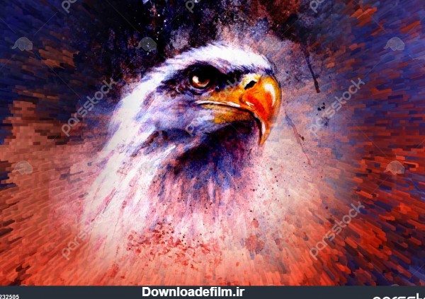 نقاشی های زیبا از عقاب در مقدمه رنگ با نقطه سازه 1232505
