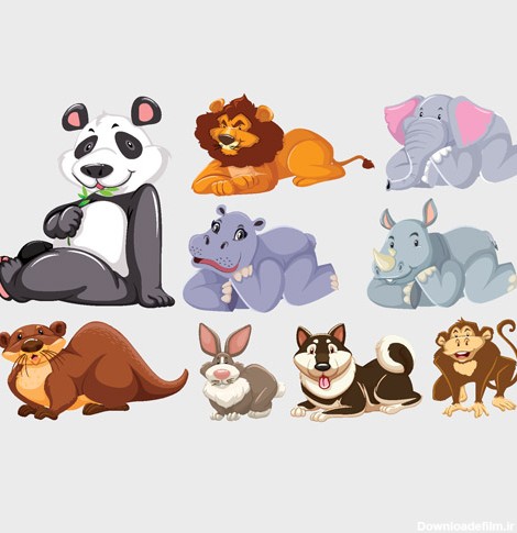 دانلود طرح گرافیکی لایه باز طرح کارتونی از انواع حیوانات ...