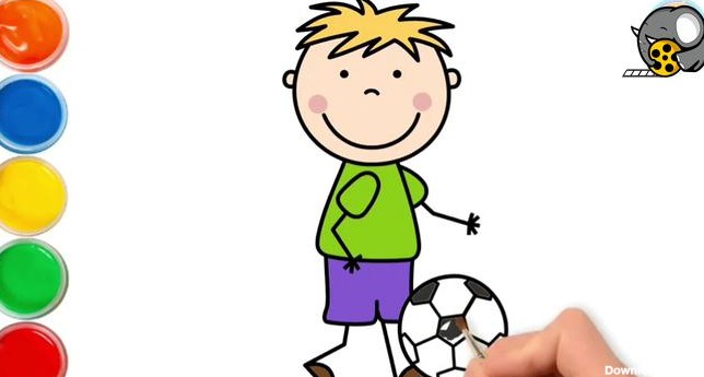 نقاشی کودکانه پسر فوتبالیست - فیلو