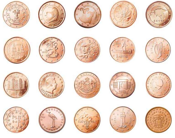تصویر انواع سکه یورو سنت | تیک طرح مرجع گرافیک ایران