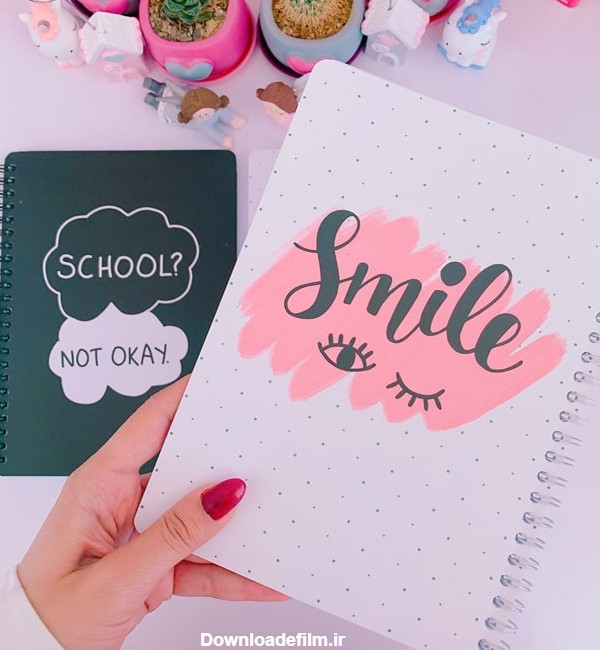 دفتر فانتزی طرح Smile و School