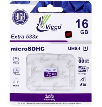 رم میکرو 16 گیگ ویکومن Vicco Extra 533X 80MB/s