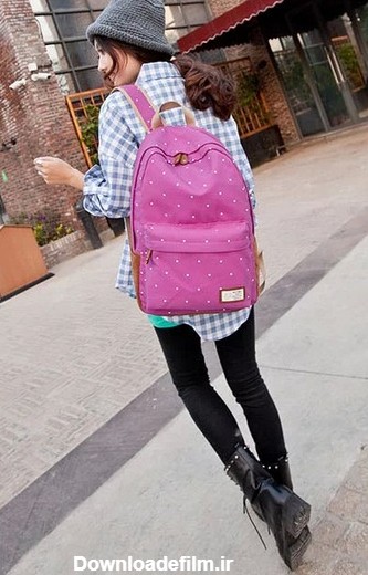 عکس دختر با کیف مدرسه برای پروفایل