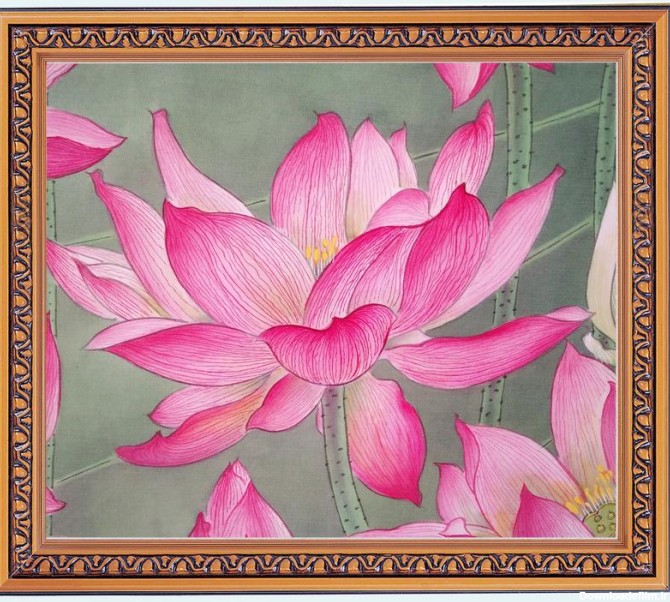 جشن روز جهانی فالون دافا] تابلو نقاشی: گل نیلوفر آبی | فالون دافا ...