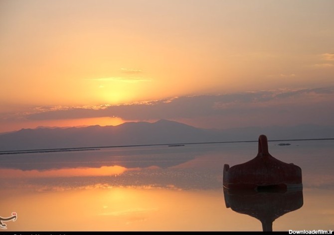 غروب دل انگیز دریاچه ارومیه به روایت تصویر - تسنیم