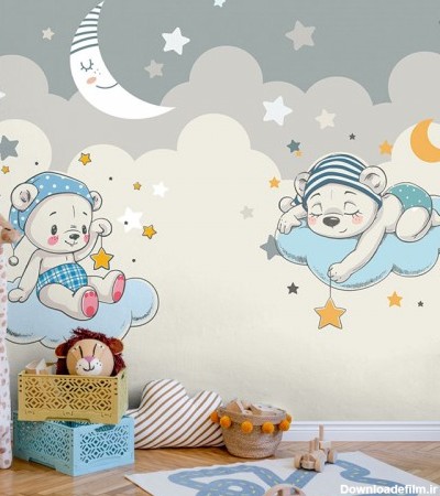 پوستر دیواری کودک خرس های خوابالو مدل BKW008-1