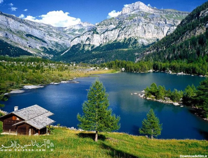طبیعت کوهستانی سوئیس.