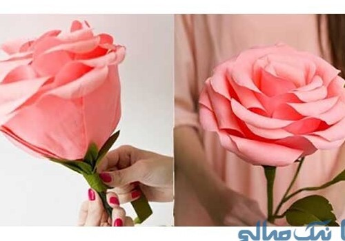 کاردستی گل رز | آموزش ساخت کاردستی گل رز با کاغذ کشی را بیاموزید