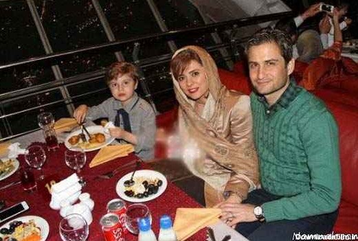 پویا امینی و همسر و پسرش در رستوران گردان + عکس