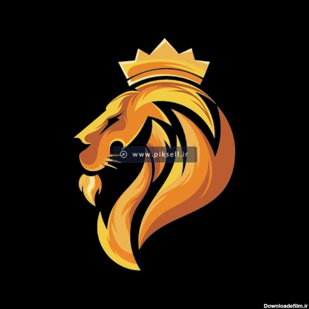 دانلود فایل وکتور لایه باز لوگوی شیر پادشاهی و تاج طلایی