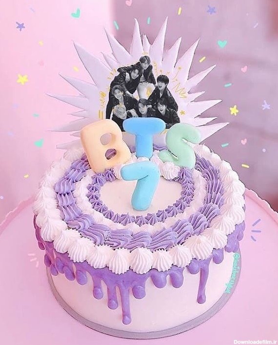 ایده کیک استخر الهام گرفته از BTS برای تولد