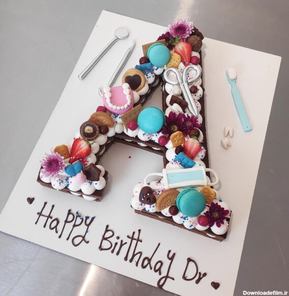 کیک حروف تم دندان پزشک اجرا شده توسط نگار رزاقی