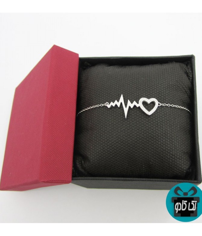 دستبند نقره مدل ضربان قلب ؛ هدیه مناسب برای خانم ها و دختران