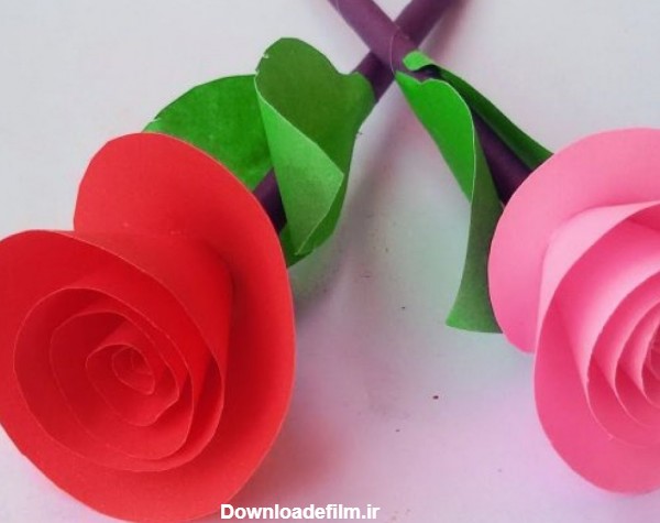 آموزش ساخت گل رز کاغذی / روش ساده برای درست کردن گل رز کاغذی ...