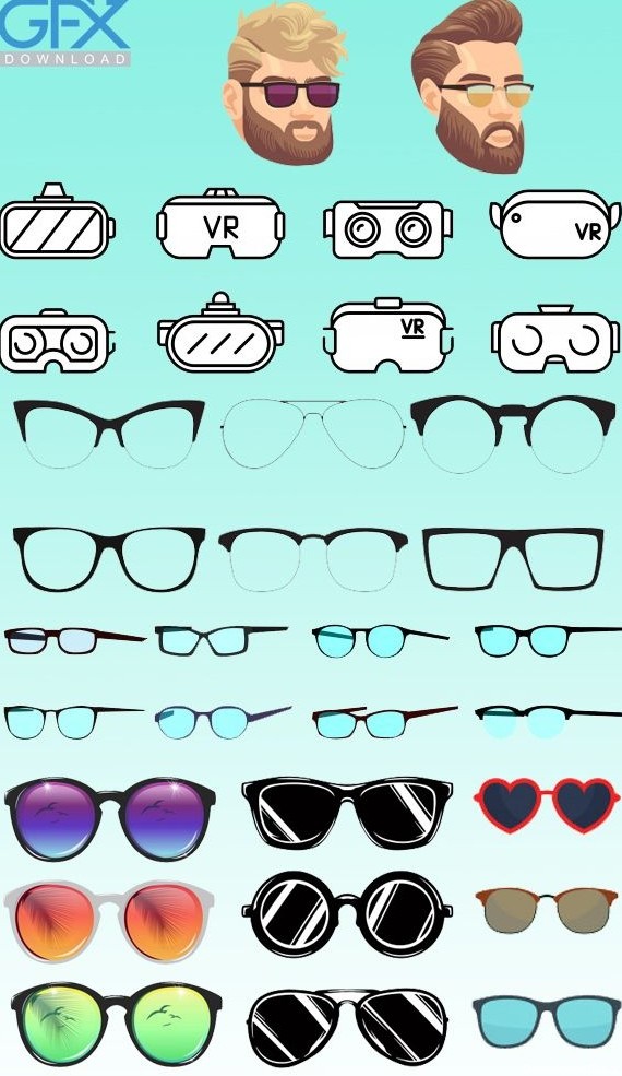 25 وکتور عینک Glasses