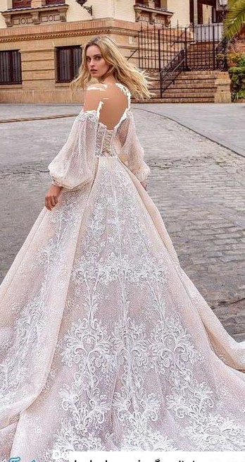 عکس لباس عروس پرنسسی پفی دخترانه جدید