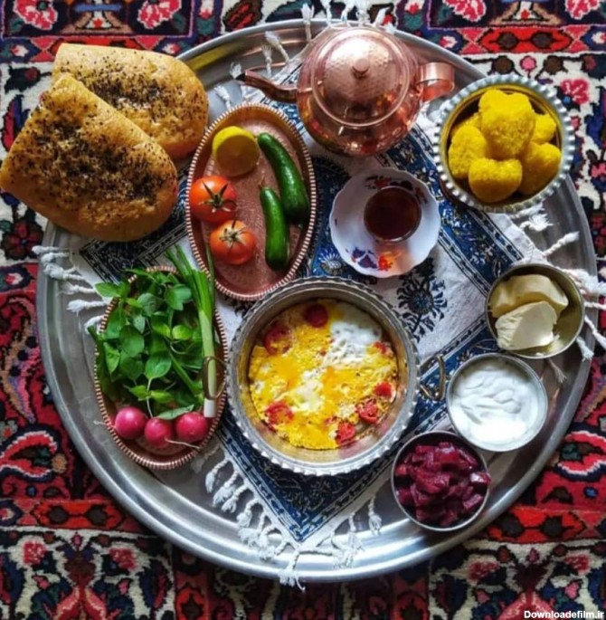 عکس صبحانه ساده ایرانی