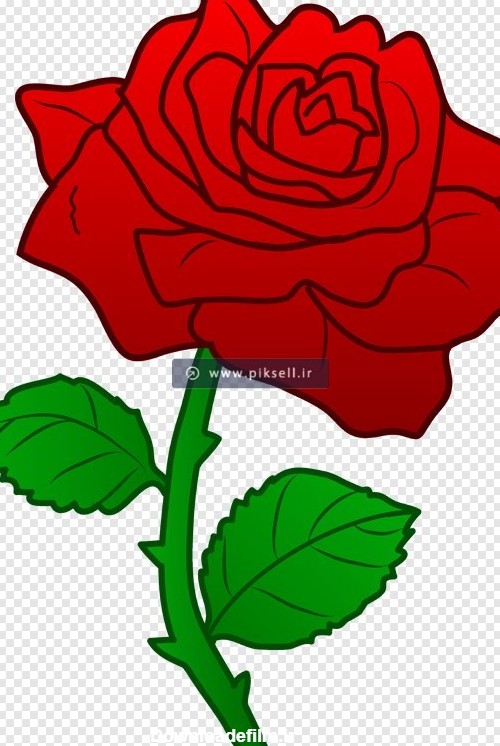 دانلود تصویر دوربری شده گل رز کارتونی با پسوند png