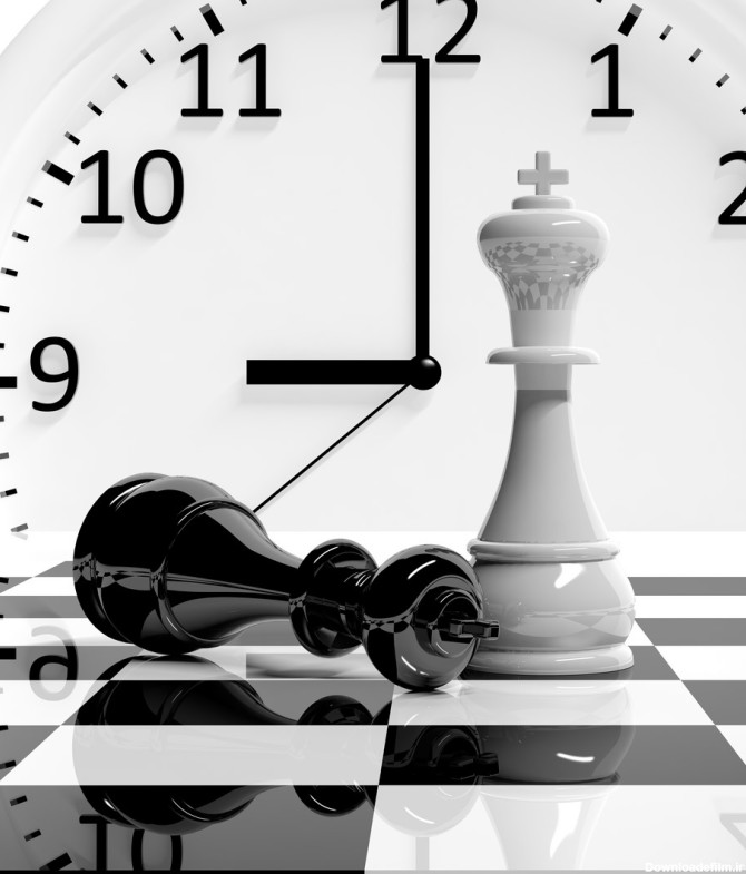 دانلود تصویر شاتراستوک شاه سفید شطرنج ایستاده و شاه سیاه ...