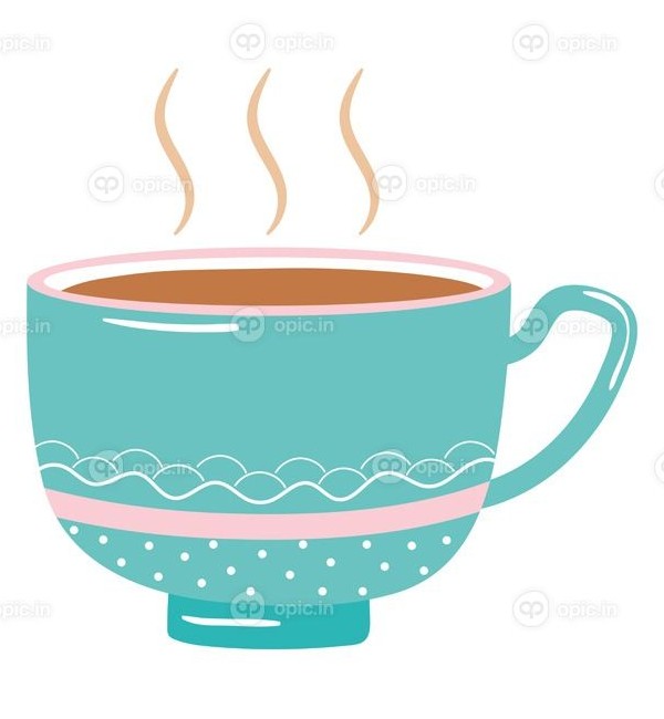 دانلود نماد وکتور فنجان چای یا قهوه تازه روی پس‌زمینه سفید | اوپیک