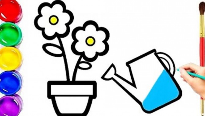آموزش نقاشی برای کودکان - قسمت 38 - گل و گلدان