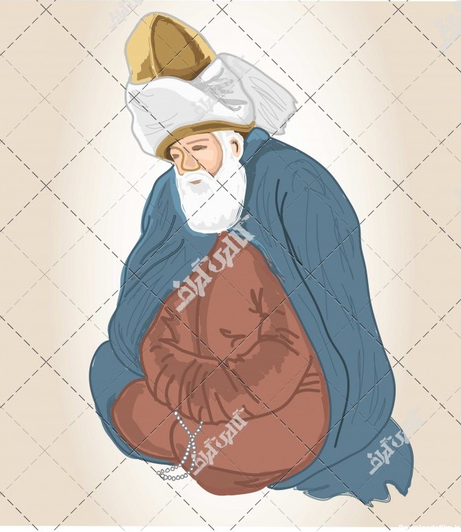 وکتور شاعر ایرانی مولانا جلاالدین رومی