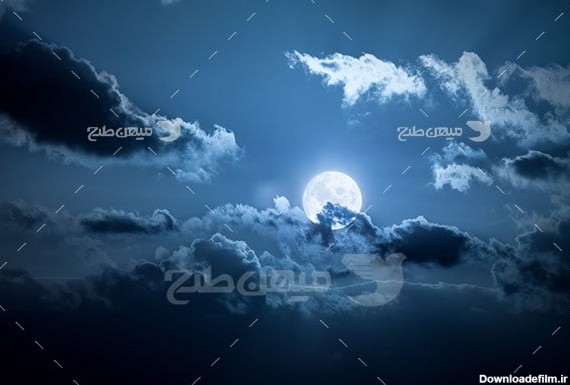 عکس ماه و آسمان شب