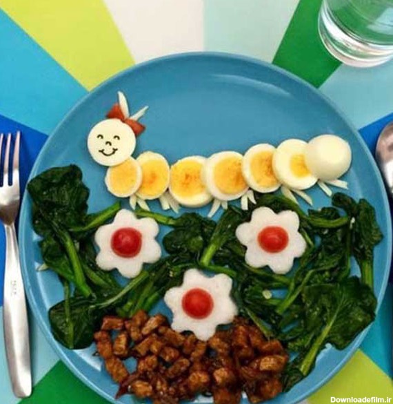 تزیین صبحانه کودک برای مدرسه مقوی و خوشمزه ساده با تخمه مرغ