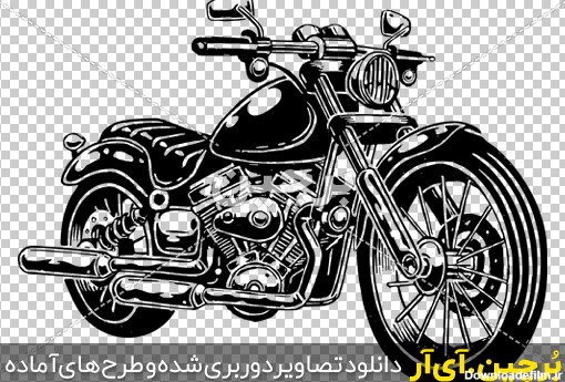 Borchin-ir-hand-drawn-motorcycle نقاشی سیاه قلم موتور سنگین png2
