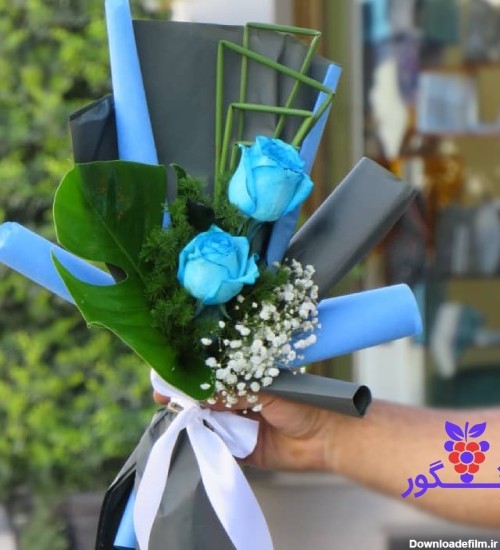 دسته گل رز آبی با قمیت مناسب و ارزان برای تولد و هدیه - عکس + قیمت گل رز آبی - سفارش آنلاین گل