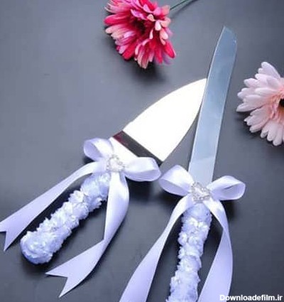 تزیین چاقو تولد با گل طبیعی و نمد مردانه و ساده با مروارید - السن