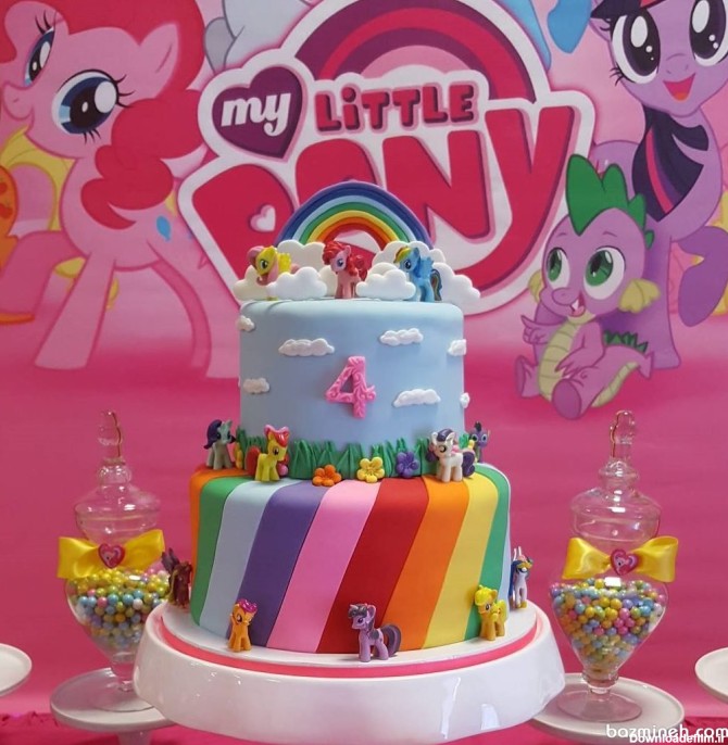 خرید و قیمت عکس تزئین روی کیک تم تولدی پونی