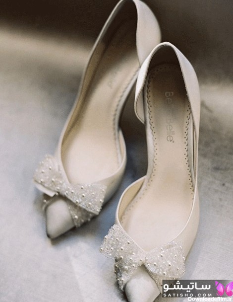 مدل کفش پاشنه دار عروس پاپیون دار