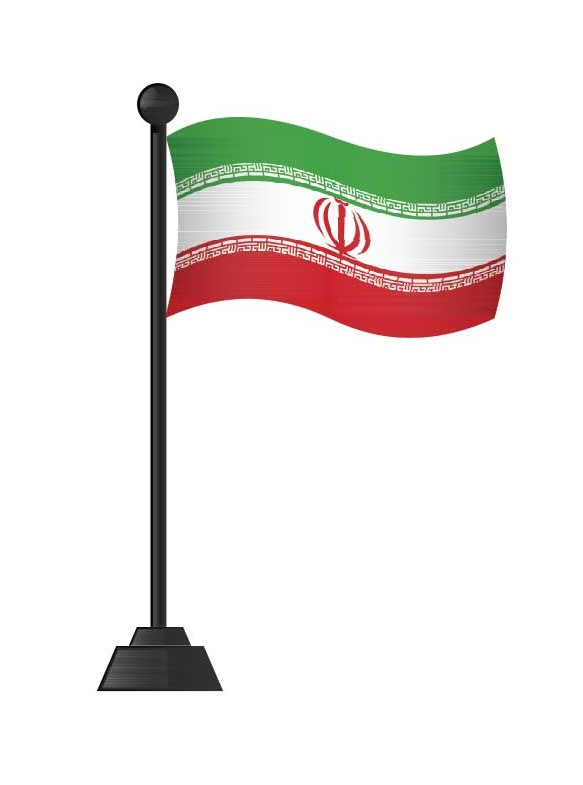دانلود طرح لایه باز پرچم ایران روی میله