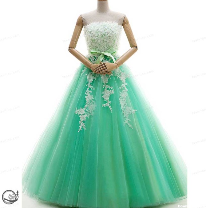عکس لباس عروس بچه گانه رنگ سبز