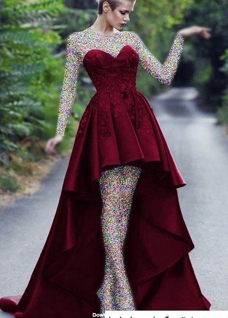 لباس مجلسی دخترانه بلند پرنسسی قرمز