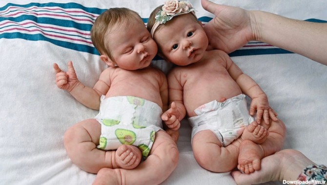دوقلوهای دختر و پسر - نوزادان متولد شده سیلیکون بسیار واقعی