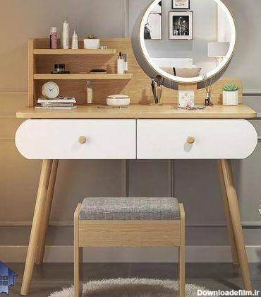میز آرایش DJ355 به صورت کشو دار و آینه دار که به عنوان میز توالت و کنسول و دراور پایه چوبی در داخل اتاق خواب و در کنار سرویس خواب مورد استفاده قرار می‌گیرد.