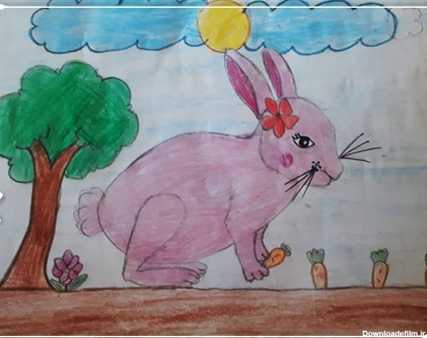 عکس نقاشی خرگوش برای کلاس دوم