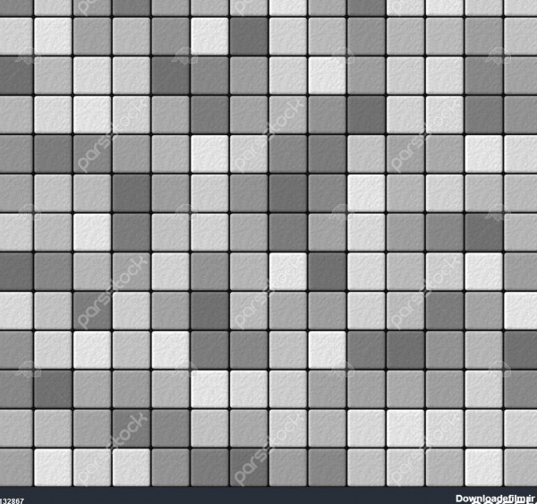 موزاییک خاکستری و سفید با کاشی های کوچک دانه 1132867