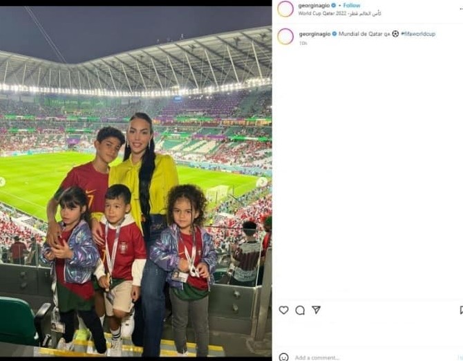 نامزد و فرزندان رونالدو در جام جهانی قطر+ تصاویر