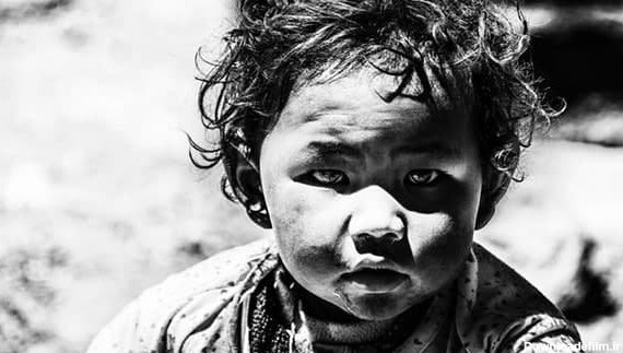 بالاترین: عکس سیاه و سفید هنری چهره کودک