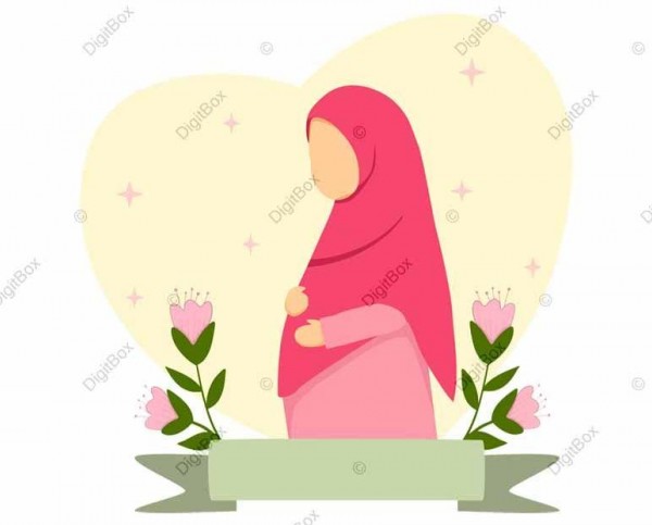 وکتور زن باردار مسلمان - دیجیت باکس - DigitBox