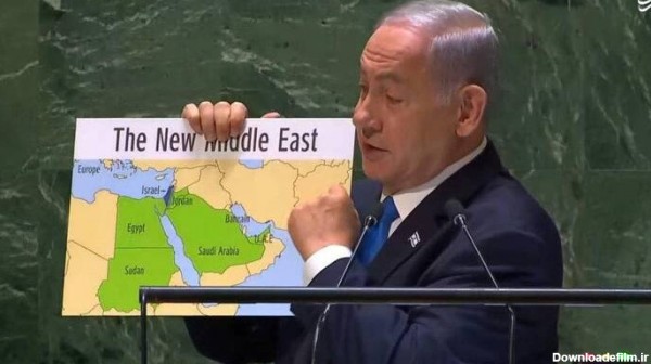 عکس/ نتانیاهو با مقوا و ماژیک در سازمان ملل!