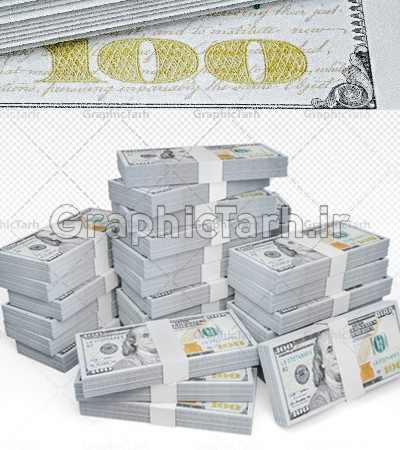 طرح تصویر دوربری بسته صد دلار | گرافیک طرح | طرح بسته پول های دلار ...