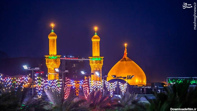 عکس از گنبد امام حسین در شب