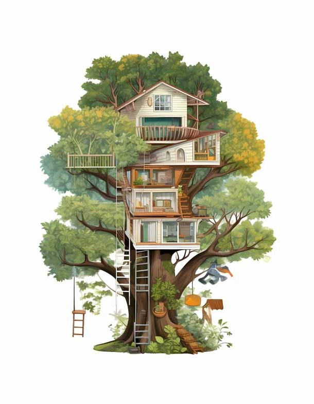 دانلود طرح خانه درختی چند طبقه
